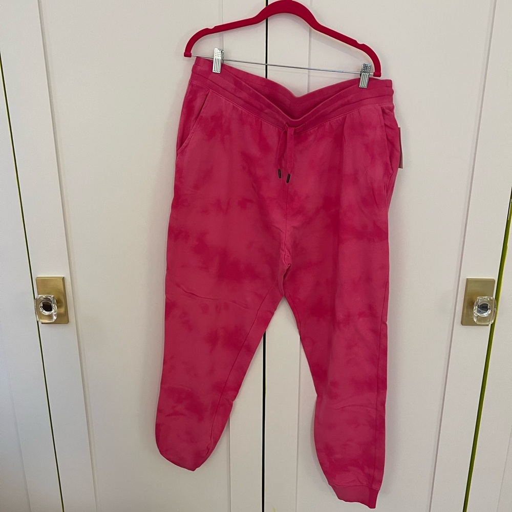 Old Navy XL Tall jogger sweatpants pink tie dyed NWT
